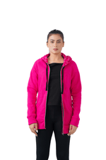 Plush Zippered Hoodie - Pink