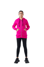 Plush Zippered Hoodie - Pink