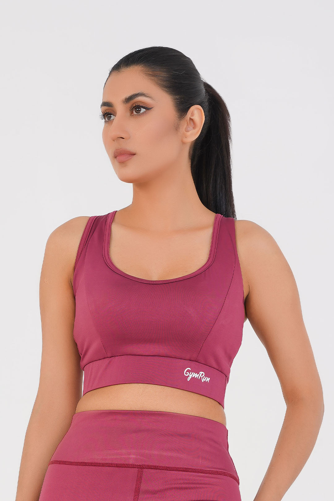 Ladies Basic Performance Sports Bra - Deep Plum