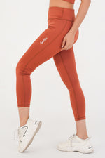 Ladies Basic Performance Leggings - Intense Rust