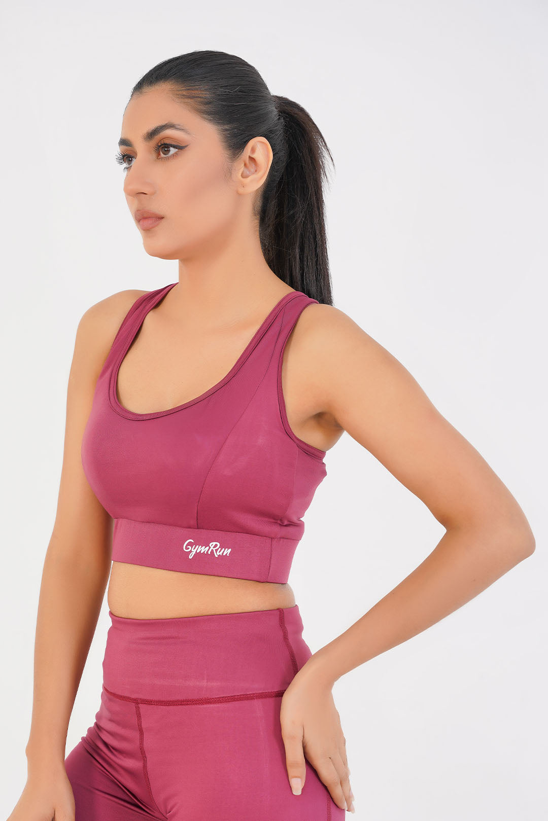 Ladies Basic Performance Sports Bra - Deep Plum