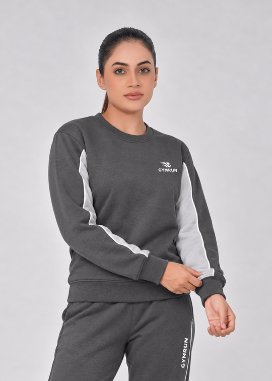 Stride Edge Sweatshirt - Charcoal/Heather Grey Gymrun