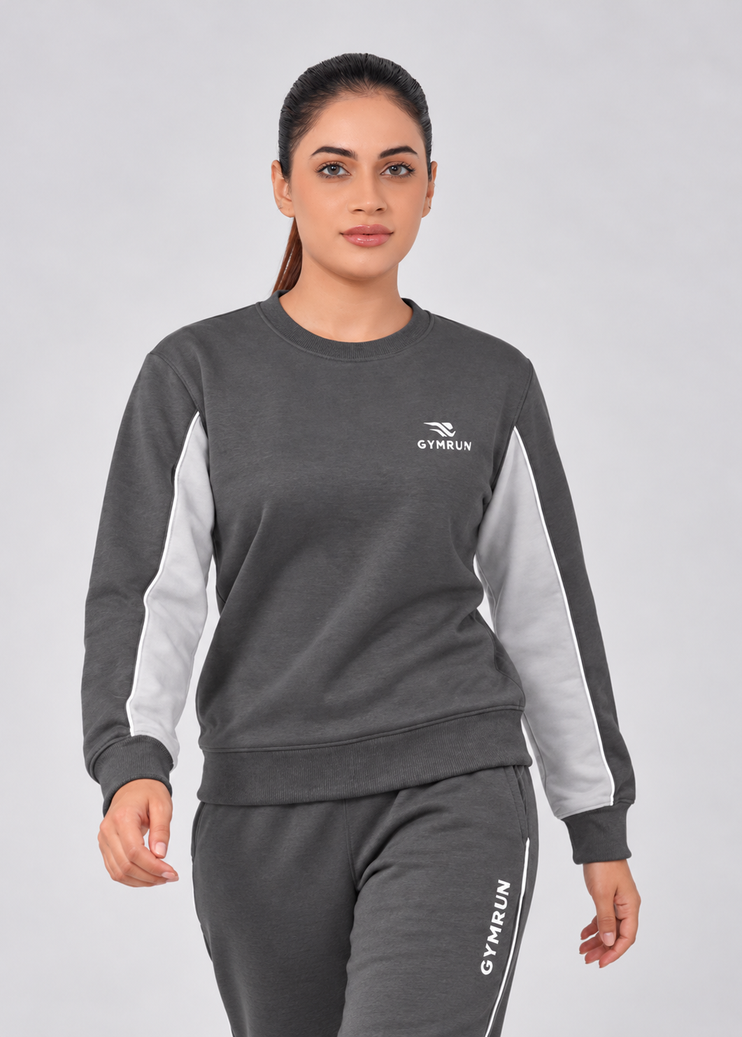 Stride Edge Sweatshirt - Charcoal/Heather Grey Gymrun