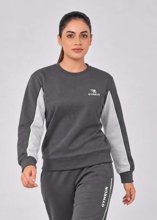 Stride Edge Sweatshirt - Charcoal/Heather Grey Gymrun
