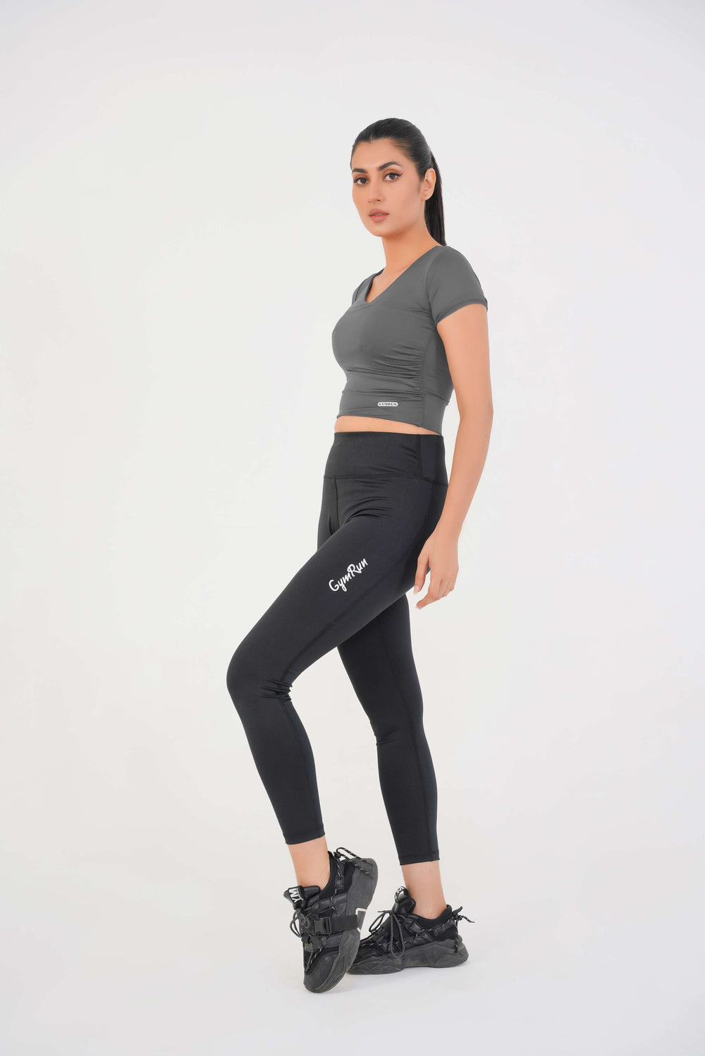 V Neck Cropped T-Shirt