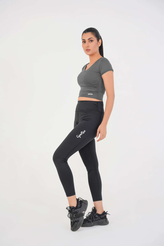 V Neck Cropped T-Shirt