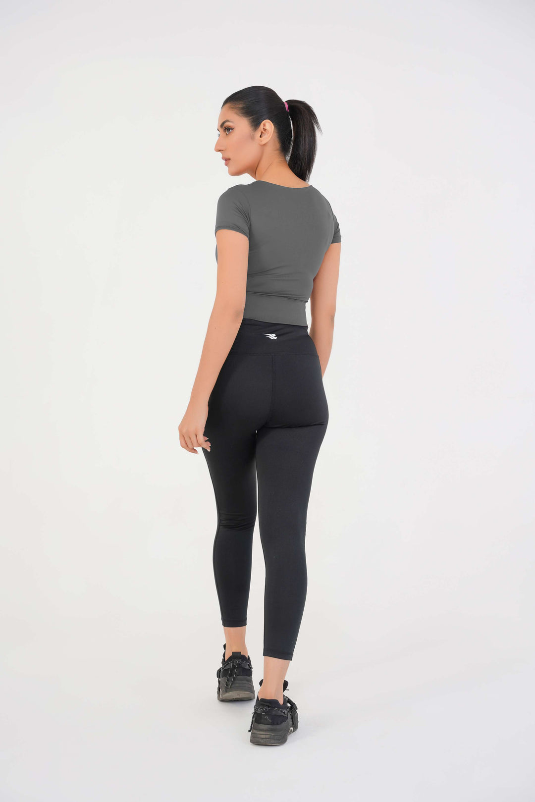 V Neck Cropped T-Shirt