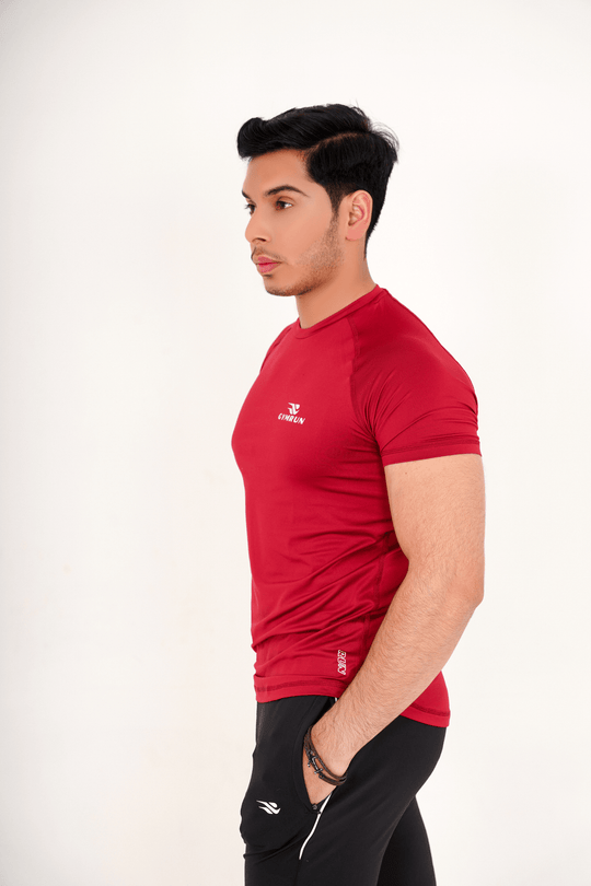 Breath Lite Tee - Maroon - GYMRUN Activewear