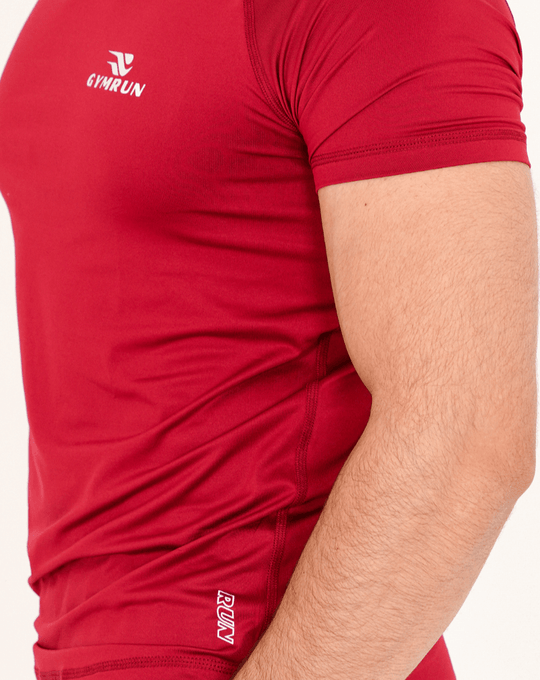 Breath Lite Tee - Maroon - GYMRUN Activewear