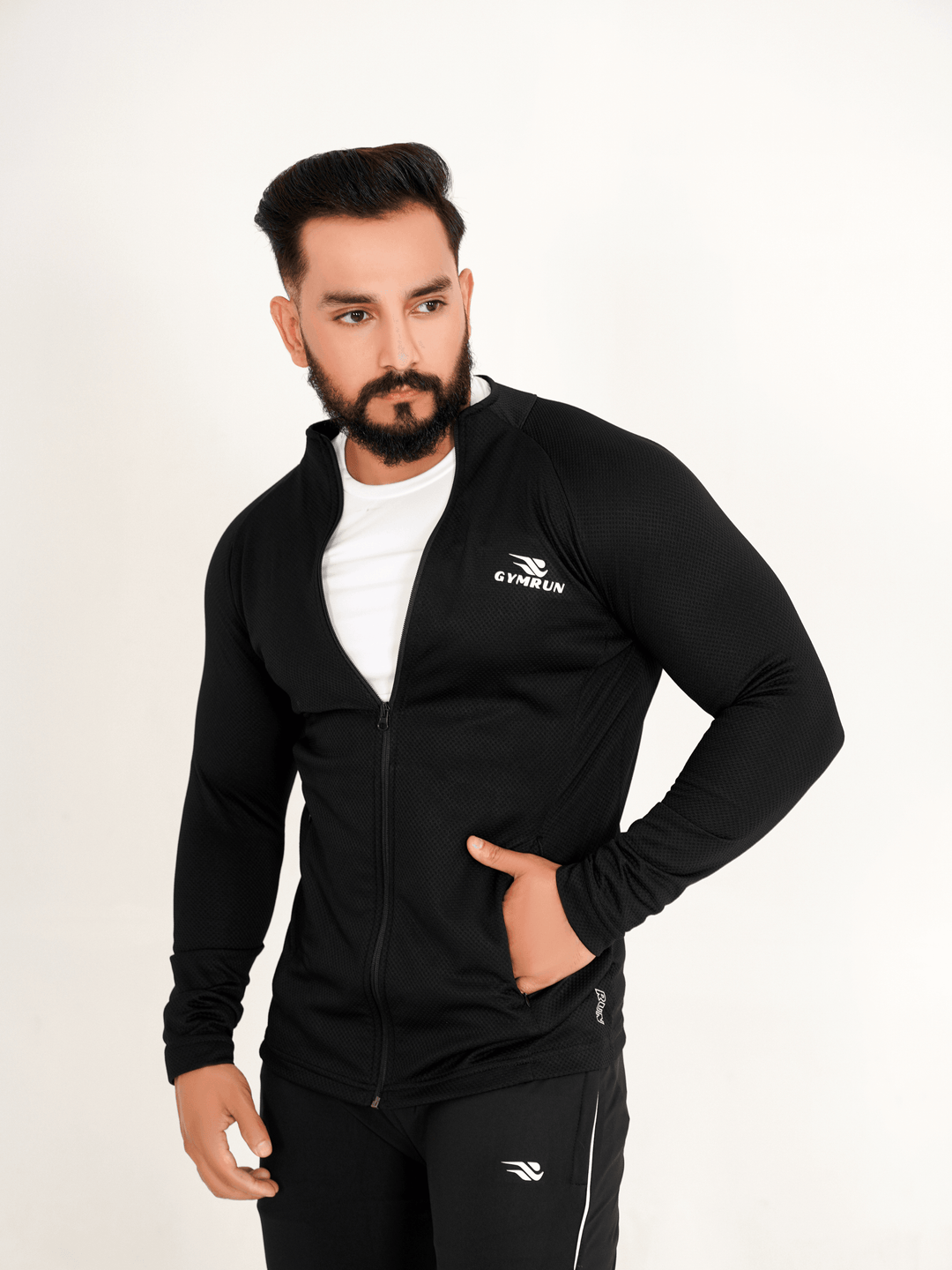 FlexFit Urban Jacket - Black - GYMRUN Activewear