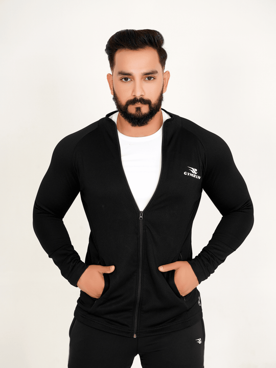 FlexFit Urban Jacket - Black - GYMRUN Activewear