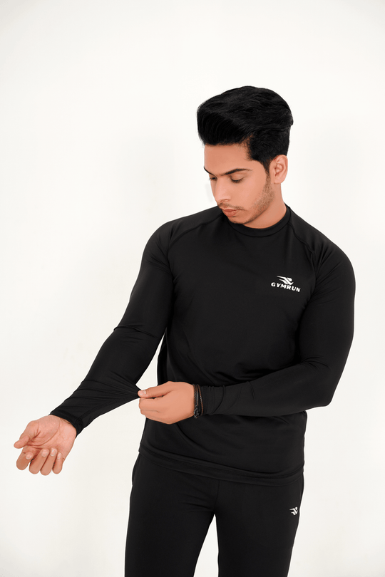 Hybrid Full Sleeve Shirt - Black - GYMRUN Activewear