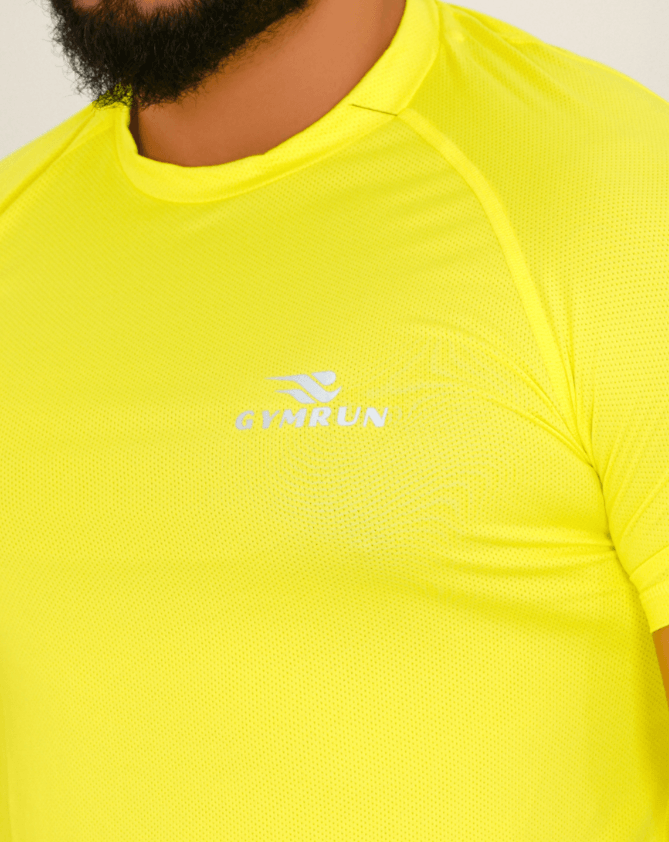 Hydro Mesh Tee - Neon Yellow - GYMRUN Activewear