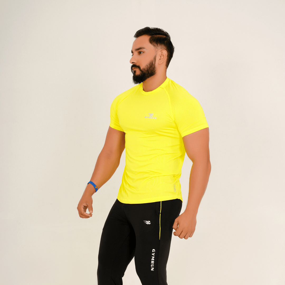 Hydro Mesh Tee - Neon Yellow - GYMRUN Activewear