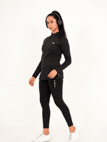 Ladies Compression Zipper - Black - GYMRUN Activewear