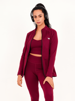 Ladies Compression Zipper - Maroon - GYMRUN Activewear