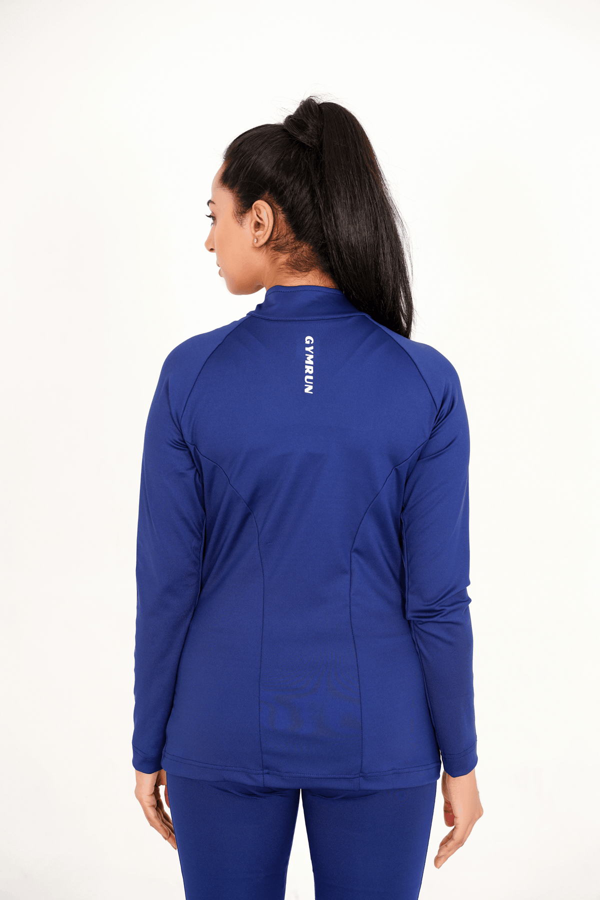 Ladies Compression Zipper - Navy - GYMRUN Activewear