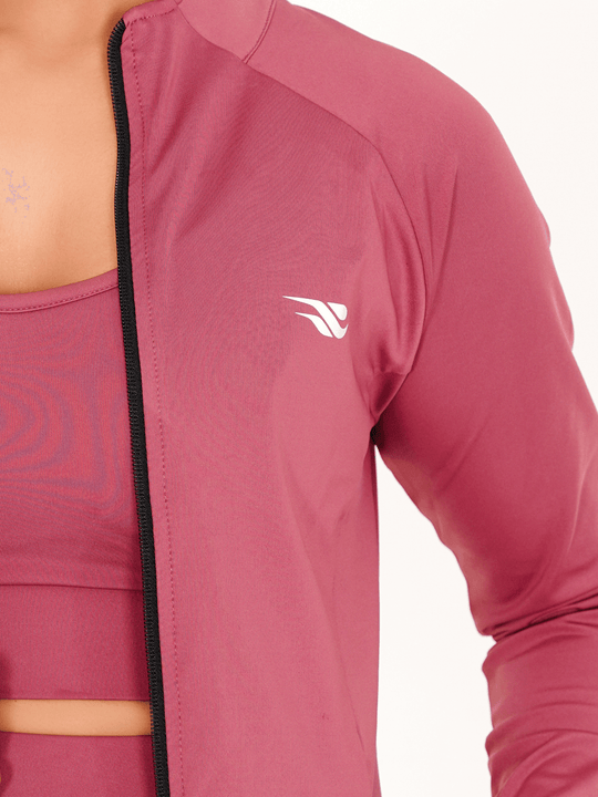 Ladies Compression Zipper - Tea Pink - GYMRUN Activewear