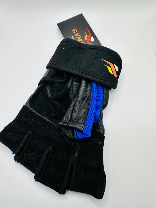 Men's Wrist Wrap Gloves - Blue - GYMRUN Activewear