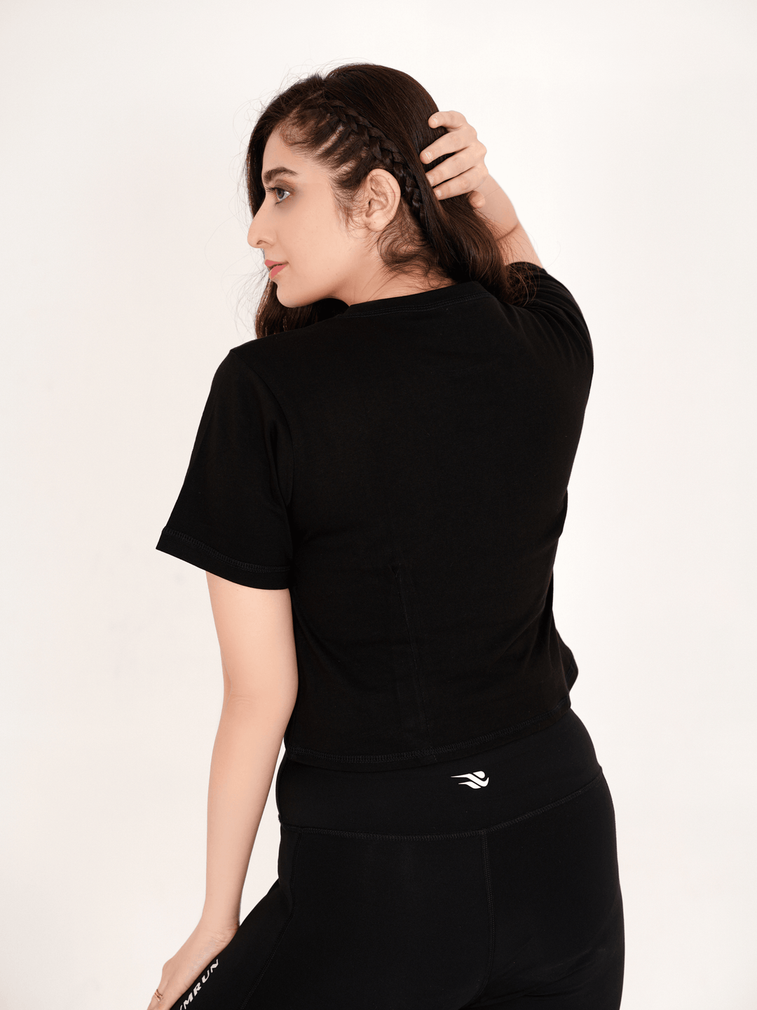 Oversized Crop T-Shirt - Black - GYMRUN Activewear