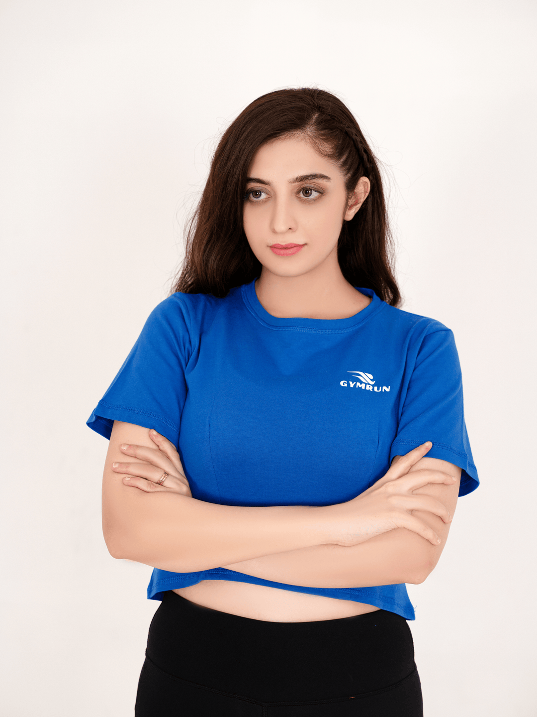 Oversized Crop T-Shirt - Royal Blue - GYMRUN Activewear