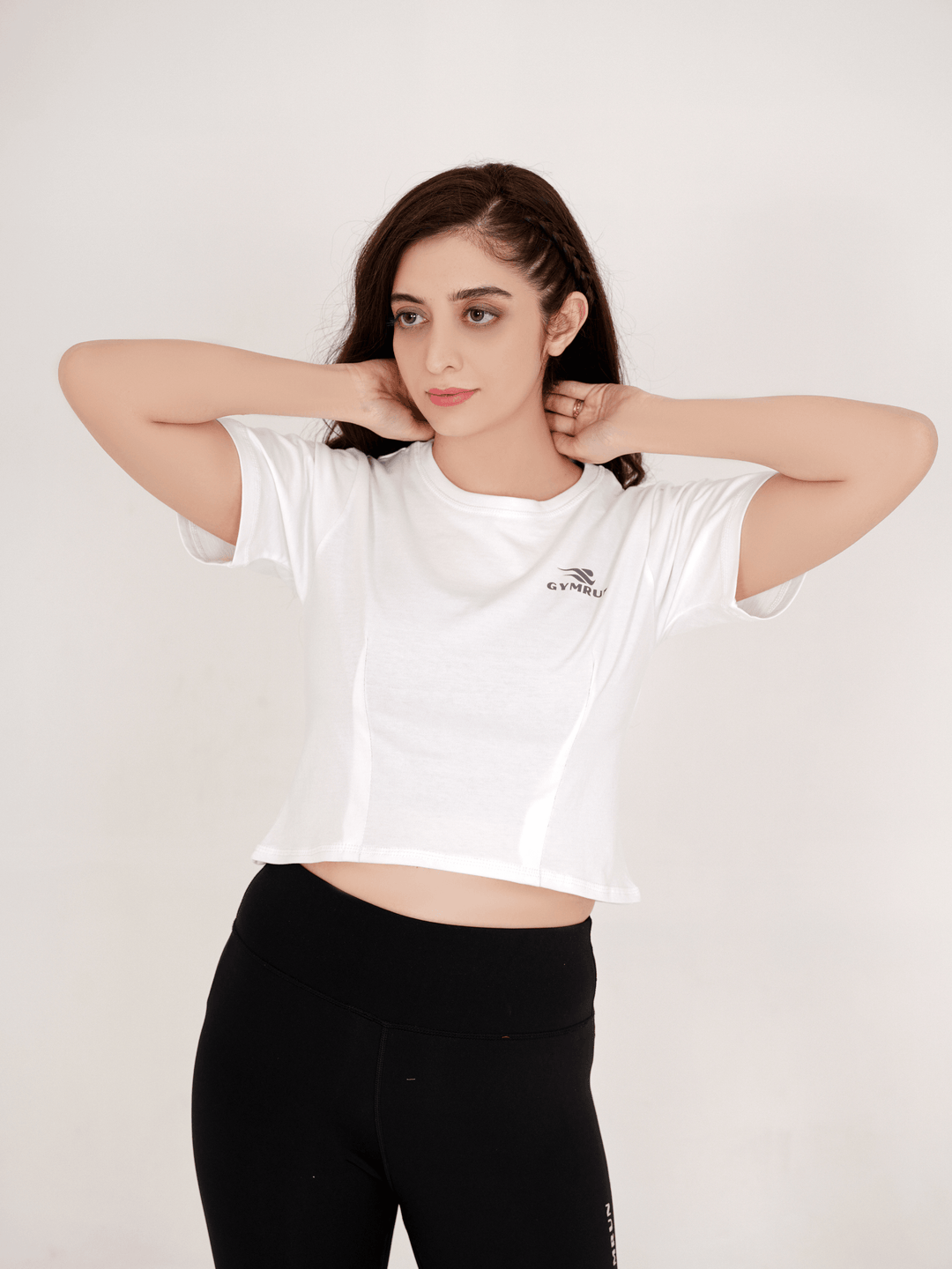 Oversized Crop T-Shirt - White - GYMRUN Activewear