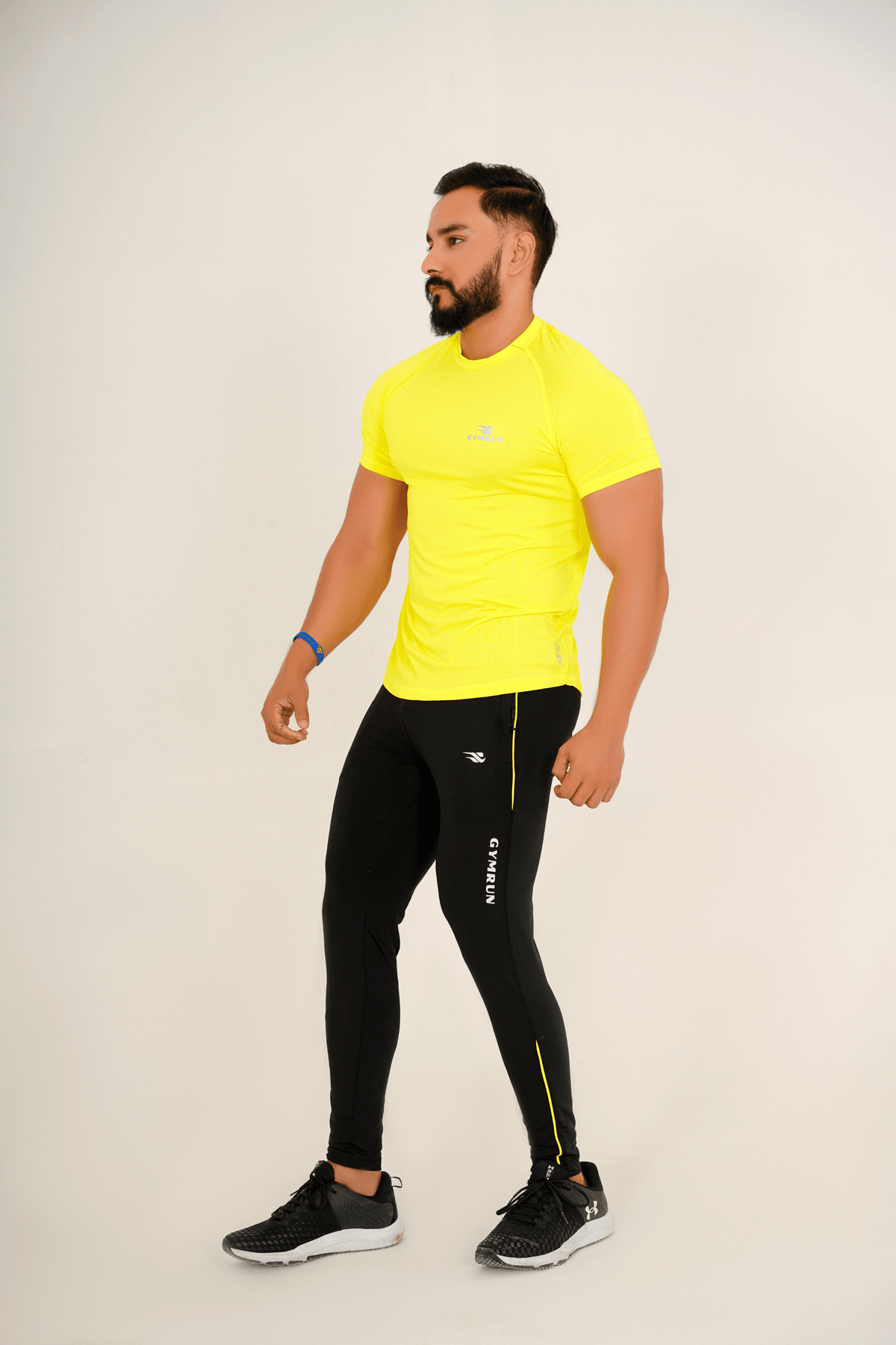 Pro-Fit Men's Performance Trousers-Black Neon - GYMRUN Activewear