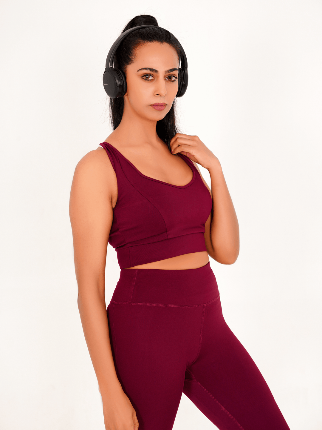 Pro-Fit Padding Sports Bra - Maroon - GYMRUN Activewear