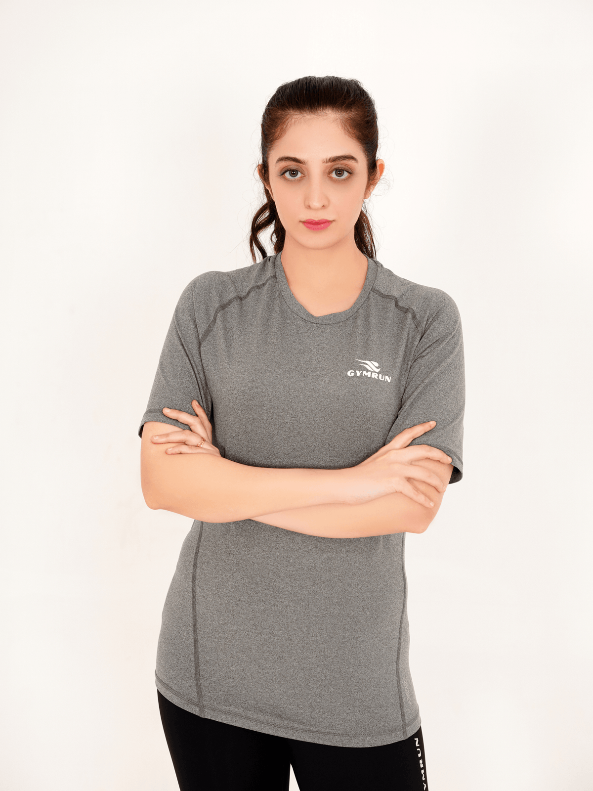 Seamless Dry-Fit Shirt - Light Grey - GYMRUN Activewear