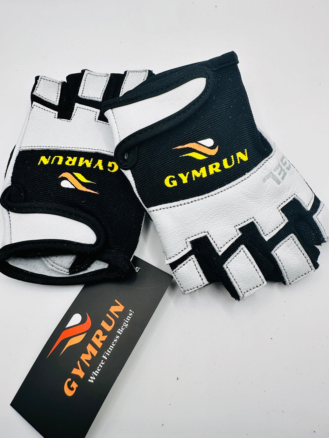 Women's High Performance Gel Gloves - Black & White - GYMRUN Activewear